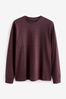 Burgundy Red Long Sleeve Stag Marl T-Shirt