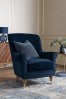 Soft Velvet Navy Blue Ashford Highback Accent Chair