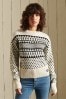 Superdry Cream Ecru Patterned Crew Jumper