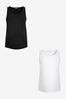 Black and White Maternity Essential Vests 2 Pack