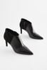 Black Signature Leather Forever Comfort® Point Toe Heeled Shoe Boots