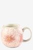 Pink Flower Textured Mug