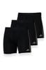 adidas Black Active Flex Cotton 3 Stripe Black Boxer Briefs 3 Pack