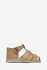 Baby Unisex Leather Sandals in Stone