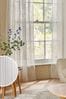 Natural Stripe Voile Slot Top Unlined Sheer Panel Curtain