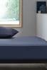Navy Blue Easy Care Polycotton Fitted Sheet, Fitted