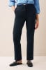 Navy Blue Belted Taper Trousers, Regular