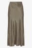 Mint Velvet Green Maxi Satin Slip Skirt