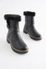 Black Regular/Wide Fit Forever Comfort® Faux Fur Lined Buckle Detail Boots, Regular/Wide Fit