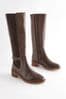 Chocolate Brown Regular/Wide Fit Forever Comfort® Chelsea Knee High Boots