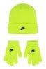 Nike Yellow Kids Club Beanie Hat and Gloves Set