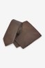 Bronze/Braun/Metallic-Garn - Set aus Party-Krawatte und Einstecktuch