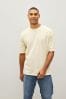 Ecru Natural Relaxed Fit Essential Crew Neck T-Shirt, Relaxed Fit