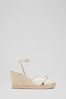 LK Bennett Natural Angela Cream Leather Espadrille Sandals