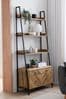 Dark Bronx Ladder Chevron Oak Effect Storage Shelf