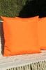 furn. Orange Plain Twin Pack Water UV Resistant Outdoor Cushions