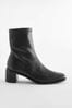 Black PU Regular/Wide Fit Forever Comfort® Sock Ankle slip-on Boots, Regular/Wide Fit