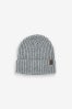 Grey Knitted Rib Beanie (1-16yrs)