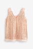 Pink Multi Sequin V-Neck Sleeveless Vest Top