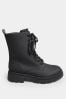 Yours Curve Black Extra Wide Fit Chunky Lace Boots