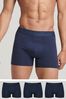 Superdry Blue Organic Cotton Boxer 3 Pack