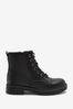 Black Standard Fit (F) Warm Lined Lace-Up Boots
