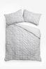 Light Grey Textured Pleats Duvet Cover And Pillowcase Set, Regular