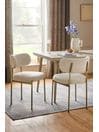 Set of 2 Soft Velvet Pebble Brushed Aleia Dining Chairs