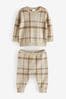 Brown Check Knitted Baby 2 Piece Set (0mths-2yrs)