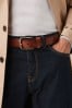 Tan Brown Stitch Detail Belt