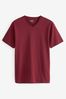 Burgundy Red Essential V-Neck T-Shirt, Regular Fit