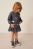 Charcoal Grey 2-In-1 Sequin Sweatshirt Party Dress (3mths-7yrs)