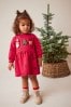 Rot/Weihnachten - Sweat-Kleid mit Figurendesign (3 Monate bis 7 Jahre)