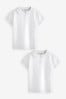 Clarks White Ground Girls School Short Sleeve Polo Shirts 2 Pack