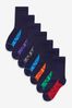 Black 7 Pack Cotton Rich Socks