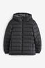 Black Quilted Midweight Hooded Jacket Blau (3-17yrs)