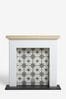 White Dual Tile Effect Space Saving Fire Surround