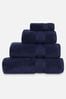Jasper Conran London Navy Blue Zero Twist Cotton Lightweight Soft Fast Drying Towel