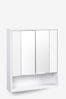 White Garda Textured Mirrored Double Wall Cabinet
