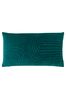 furn. Teal Blue Mangata Linear Cotton Velvet Cushion