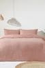 The Linen Yard Blush Pink Polka Tuft Duvet 100% Cotton Cover and Pillowcase Set