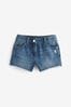 Mid Blue Denim Regular Length Frayed Edge Denim Shorts (3-16yrs), Regular Length