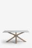 Natural Oak Effect Oslo Solid Oak & Glass Bar 6 Seater Dining Table