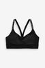 Black Medium Impact Run Crop Sports Bra