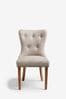 Chunky Weave Mid Natural Blair Oak Effect Leg Dining Chairs Set of 2, Oak Effect Leg