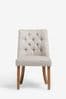 Set of 2 Chunky Weave Mid Natural Wolton Collection Luxe Light Wood Leg Dining Chairs, Light Leg