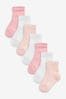 Pink/White Cable Knit Baby Cable Socks 7 Pack (0mths-2yrs)