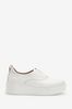 White Slip On Signature Forever Comfort® Leather Chunky Wedge Platform Trainers, Slip On