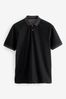 Black Geo Flocked Polo Shirt