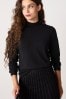 Black Gem Button High Neck Jumper